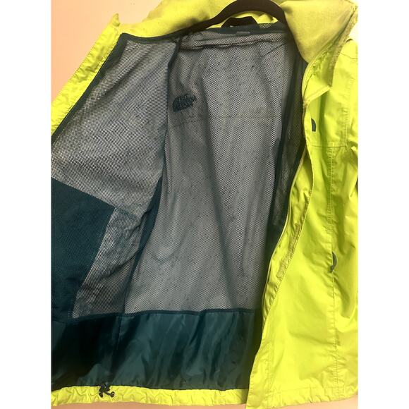 The North Face Lime Green Waterproof Hooded Jacket Pit Zips Women’s Small - Picture 7 of 8